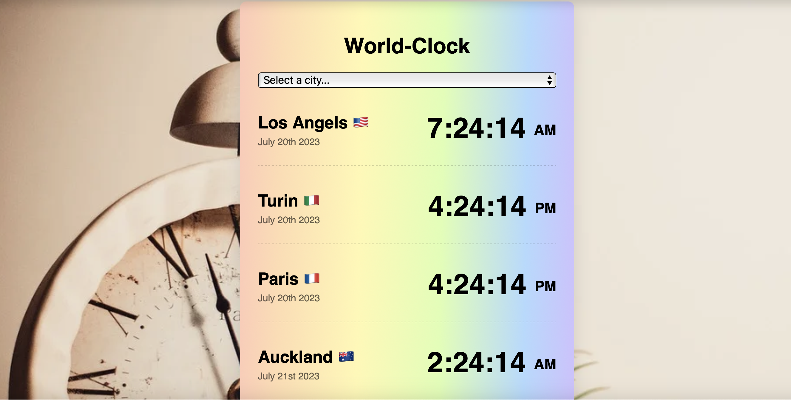 World Clock Project